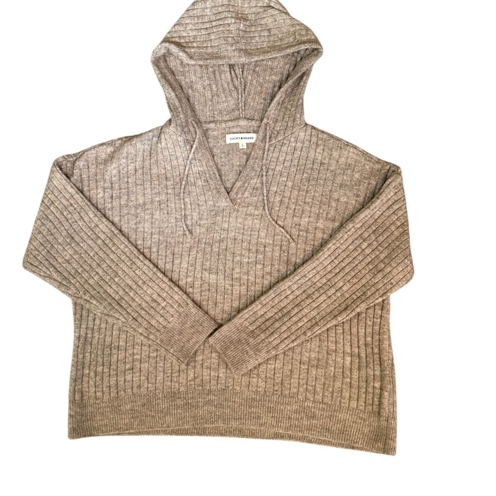 Lucky Brand Ribbed Knit Hoodie NWOT